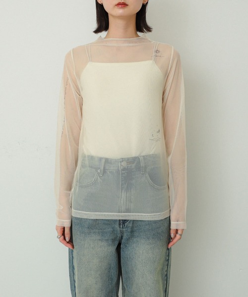 SENSE OF PLACE by URBAN RESEARCH（センスオブプレイスバイアーバンリサーチ）の「タトゥープリントシアートップ（Tシャツ/カットソー・レディース・アイボリー/ネイビー/ブラウン・ONE）」の21枚目の写真