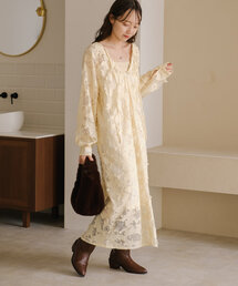 Kastane | 【2サイズ展開】キルティングレースワンピース(ワンピース)