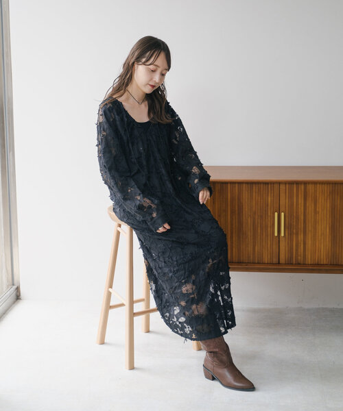 Kastane(カスタネ)の「*【2サイズ展開】キルティングレースワンピース(ワンピース・レディース・ブラック/アイボリー・0/1)」の17枚目の写真