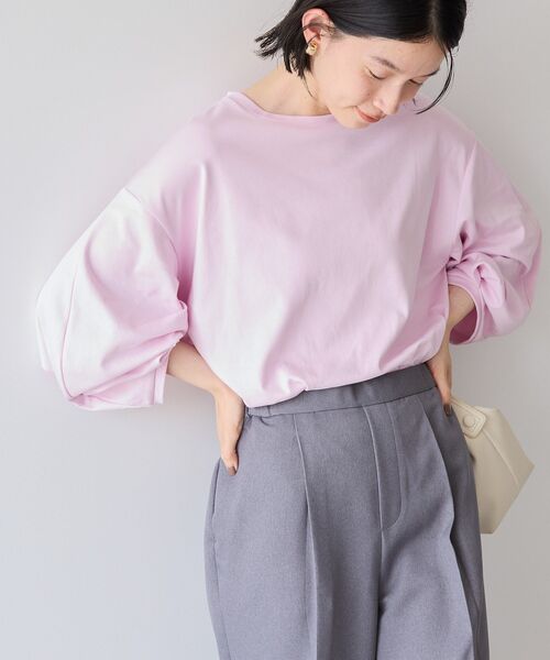 AMERICAN HOLIC（アメリカンホリック）の「7分袖タックスリーブカットプルオーバー（Tシャツ/カットソー・レディース・その他7/オフホワイト/グレー/ピンク・M/L）」の14枚目の写真