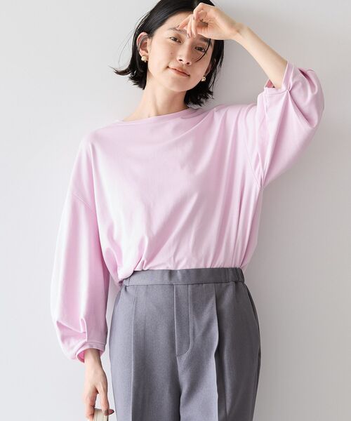 AMERICAN HOLIC（アメリカンホリック）の「7分袖タックスリーブカットプルオーバー（Tシャツ/カットソー・レディース・その他7/オフホワイト/グレー/ピンク・M/L）」の16枚目の写真