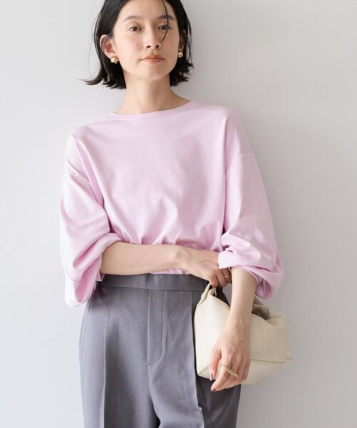 AMERICAN HOLIC（アメリカンホリック）の「7分袖タックスリーブカットプルオーバー（Tシャツ/カットソー・レディース・その他7/オフホワイト/グレー/ピンク・M/L）」の17枚目の写真