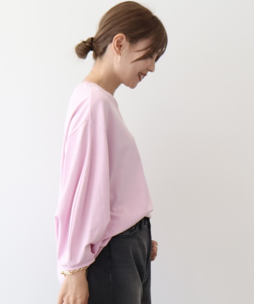 AMERICAN HOLIC（アメリカンホリック）の「7分袖タックスリーブカットプルオーバー（Tシャツ/カットソー・レディース・その他7/オフホワイト/グレー/ピンク・M/L）」の5枚目の写真