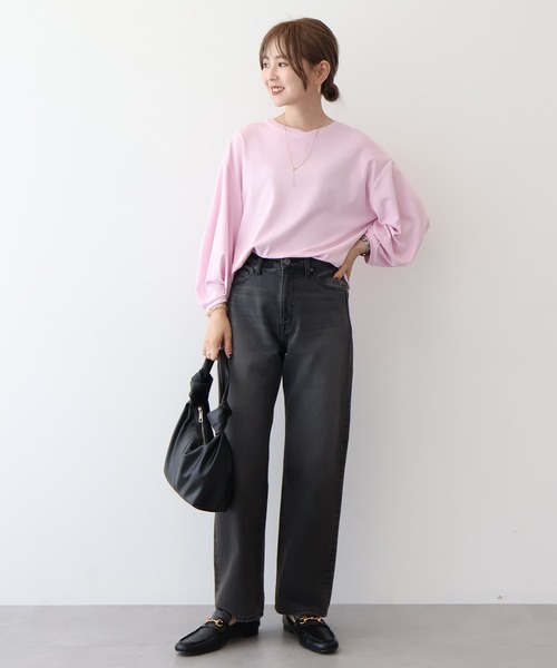 AMERICAN HOLIC（アメリカンホリック）の「7分袖タックスリーブカットプルオーバー（Tシャツ/カットソー・レディース・その他7/オフホワイト/グレー/ピンク・M/L）」の7枚目の写真