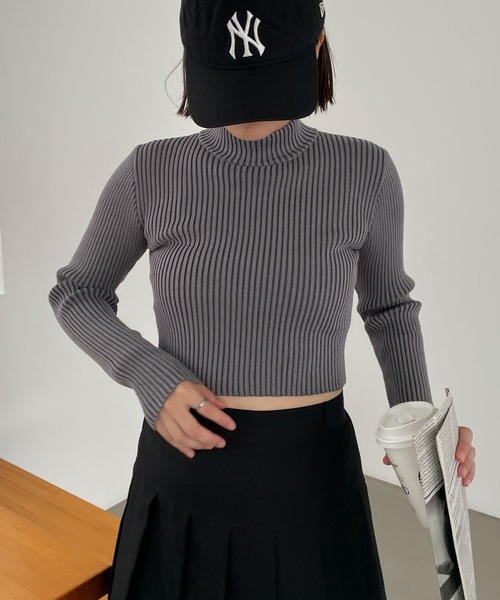 WEGO（ウィゴー）の「WEGO/リブハイネックショートニット（ニット/セーター・レディース・ブルー/スミクロ/ブラック/オフホワイト/その他1・FREE）」の17枚目の写真