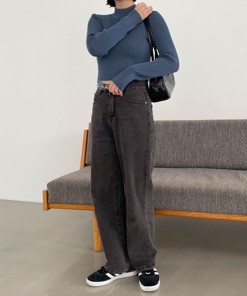 WEGO（ウィゴー）の「WEGO/リブハイネックショートニット（ニット/セーター・レディース・ブルー/スミクロ/ブラック/オフホワイト/その他1・FREE）」の9枚目の写真