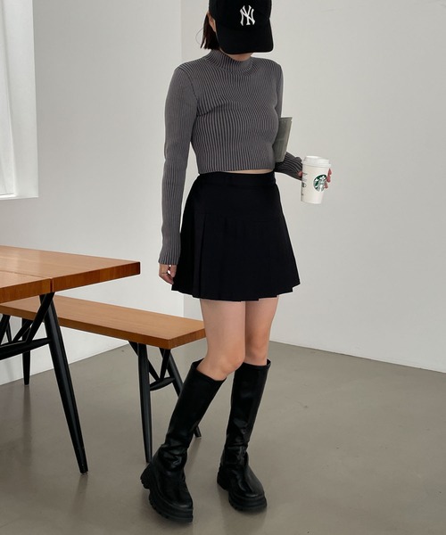 WEGO（ウィゴー）の「WEGO/リブハイネックショートニット（ニット/セーター・レディース・ブルー/スミクロ/ブラック/オフホワイト/その他1・FREE）」の8枚目の写真