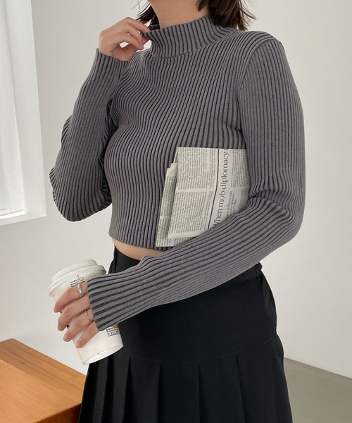 WEGO（ウィゴー）の「WEGO/リブハイネックショートニット（ニット/セーター・レディース・ブルー/スミクロ/ブラック/オフホワイト/その他1・FREE）」の19枚目の写真