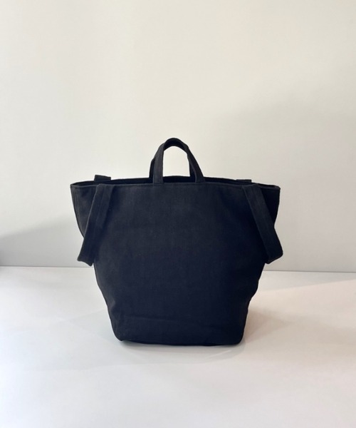 EARTH MADE（アースメイド）の「BRUSHED LINEN 2WAY HANDLE TOTE（トートバッグ・レディース・ブラック/ブラウン/キナリ・FREE）」の7枚目の写真