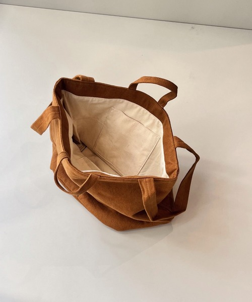 EARTH MADE（アースメイド）の「BRUSHED LINEN 2WAY HANDLE TOTE（トートバッグ・レディース・ブラック/ブラウン/キナリ・FREE）」の11枚目の写真