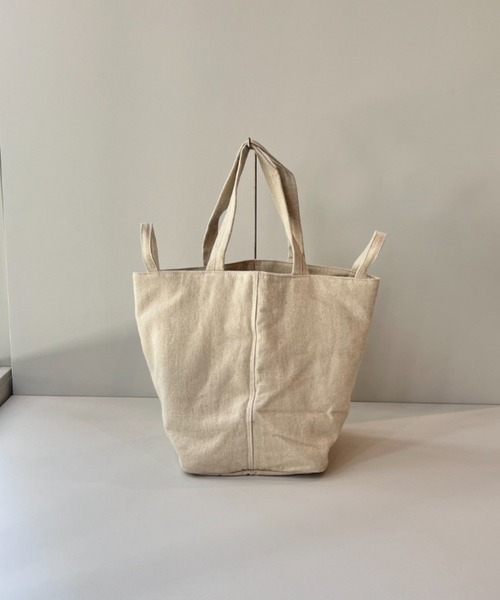 EARTH MADE（アースメイド）の「BRUSHED LINEN 2WAY HANDLE TOTE（トートバッグ・レディース・ブラック/ブラウン/キナリ・FREE）」の4枚目の写真