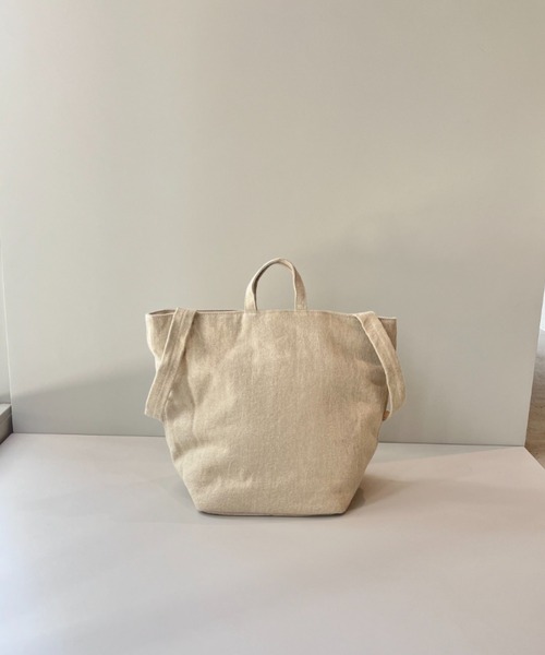 EARTH MADE（アースメイド）の「BRUSHED LINEN 2WAY HANDLE TOTE（トートバッグ・レディース・ブラック/ブラウン/キナリ・FREE）」の12枚目の写真