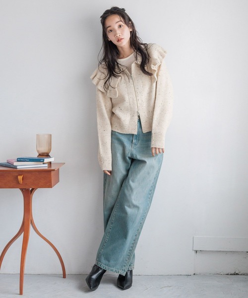 LOWRYS FARM（ローリーズファーム）の「セミシアークルーLS 141102（Tシャツ/カットソー・レディース・オフホワイト/グレー/アイボリー/ブラック・FREE）」の12枚目の写真