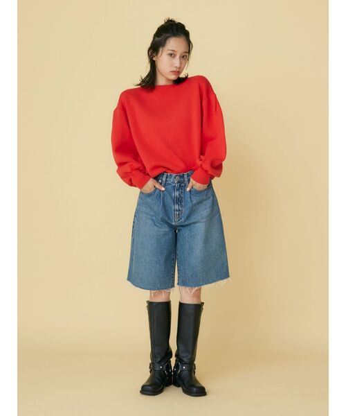 Ungrid（アングリッド）の「【WEB限定】スリーブタックスウェットライクルーズニット（ニット/セーター・レディース・ライトグレー/レッド/ピンク/ブラック/ブルー・FREE）」の16枚目の写真