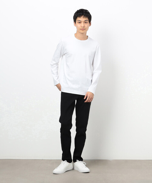 COMME CA ISM(コムサイズム)の「コットンスムース ジャケットTシャツ (長袖)(Tシャツ/カットソー・メンズ・ブラック/ホワイト/チャコール・SMALL/MEDIUM/LARGE/S)」の4枚目の写真