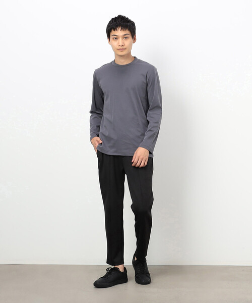 COMME CA ISM(コムサイズム)の「コットンスムース ジャケットTシャツ (長袖)(Tシャツ/カットソー・メンズ・ブラック/ホワイト/チャコール・SMALL/MEDIUM/LARGE/S)」の12枚目の写真