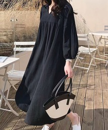 ゆったりシャツワンピース