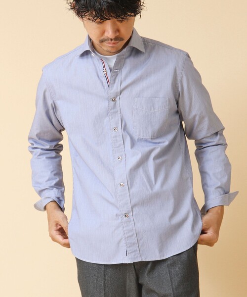 NOLLEY’S(ノーリーズ)の「《ビジカジ対応》パラシュートボタン カッタウェイシャツ 24AW(シャツ/ブラウス・メンズ・サックスブルー/ホワイト系その他/ブルー系その他/ネイビー・L/S/M/XL)」の4枚目の写真