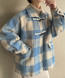 JUNOAH（ジュノア）の「シャギーチェックダッフルコート（ダッフルコート）」