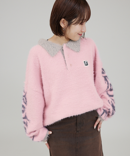 irojikake レディース SIZE Free IG21AW-KT30 イロジカケ ローゲージニット ◆3101/西伊場店 セール】irojikake/イロジカケ FLUFFY RUGBY SHIRT（ニット