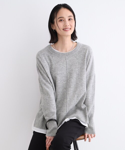 【セール】【カシミヤ混／洗える／リラックス】ワイドシルエットニット（ニット/セーター）｜INDIVI（インディヴィ）
