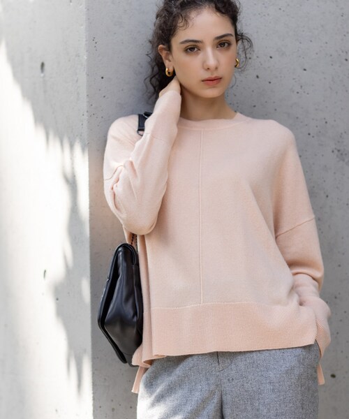 【セール】【カシミヤ混／洗える／リラックス】ワイドシルエットニット（ニット/セーター）｜INDIVI（インディヴィ）