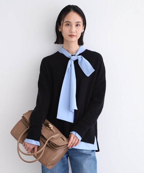 【セール】【カシミヤ混／洗える／リラックス】ワイドシルエットニット（ニット/セーター）｜INDIVI（インディヴィ）