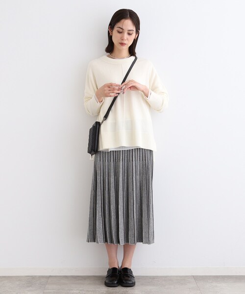 【セール】【カシミヤ混／洗える／リラックス】ワイドシルエットニット（ニット/セーター）｜INDIVI（インディヴィ）