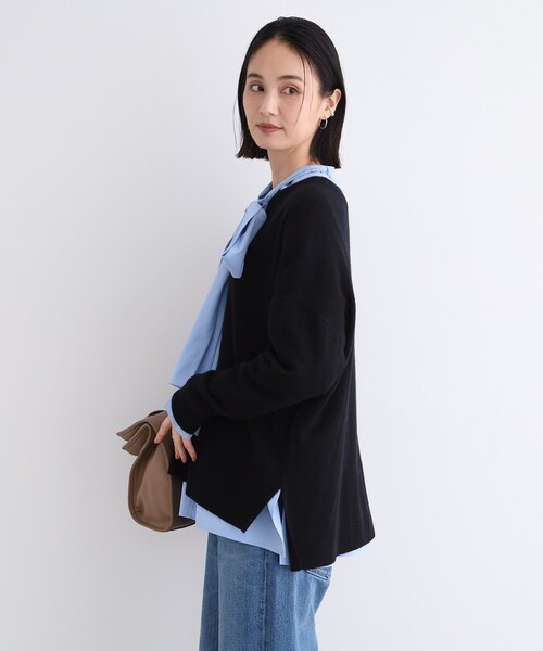 【セール】【カシミヤ混／洗える／リラックス】ワイドシルエットニット（ニット/セーター）｜INDIVI（インディヴィ）