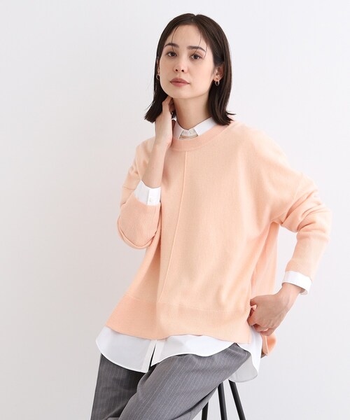 【セール】【カシミヤ混／洗える／リラックス】ワイドシルエットニット（ニット/セーター）｜INDIVI（インディヴィ）