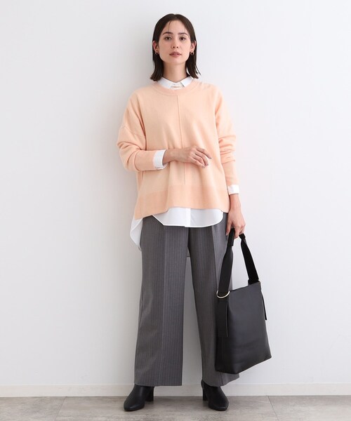 【セール】【カシミヤ混／洗える／リラックス】ワイドシルエットニット（ニット/セーター）｜INDIVI（インディヴィ）