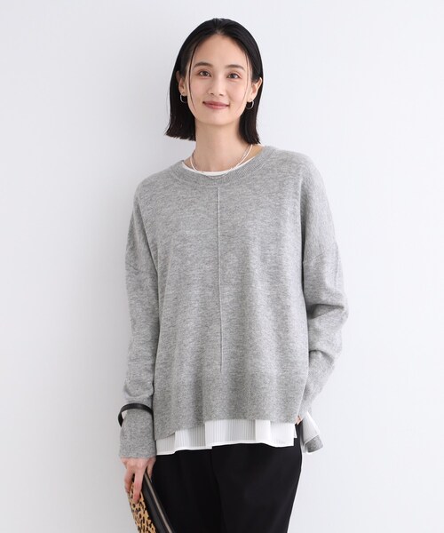 【セール】【カシミヤ混／洗える／リラックス】ワイドシルエットニット（ニット/セーター）｜INDIVI（インディヴィ）