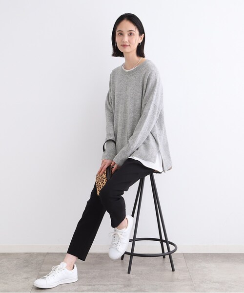 【セール】【カシミヤ混／洗える／リラックス】ワイドシルエットニット（ニット/セーター）｜INDIVI（インディヴィ）
