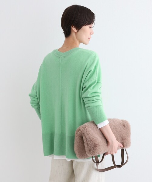 【セール】【カシミヤ混／洗える／リラックス】ワイドシルエットニット（ニット/セーター）｜INDIVI（インディヴィ）