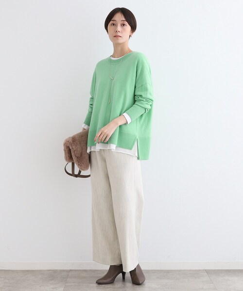 【セール】【カシミヤ混／洗える／リラックス】ワイドシルエットニット（ニット/セーター）｜INDIVI（インディヴィ）
