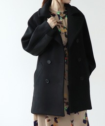 blanc basque | 配色ウールメルトンコート(その他アウター)