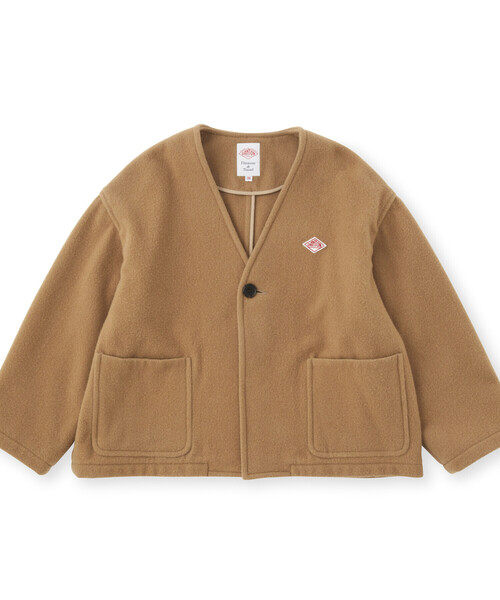 DANTON（ダントン）の「WOMEN'S SINGLE WOOL PILE V NECK JACKET（ノーカラージャケット・レディース・ネイビー/キャメル/グレー・36/34/38）」の4枚目の写真