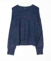 TOKYO SHIRTS | ラメフェザー袖パフ レディースニットプルオーバー(ニット/セーター)