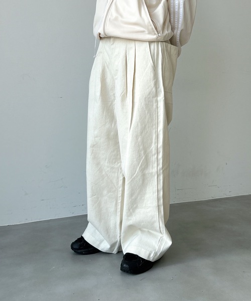 UNDERSTATEMENTs(アンダーステイトメント)の「【ユニセックス】2タック起毛チノワイドパンツ(チノパンツ・メンズ・オフホワイト/カーキ・MEDIUM/SMALL)」の7枚目の写真