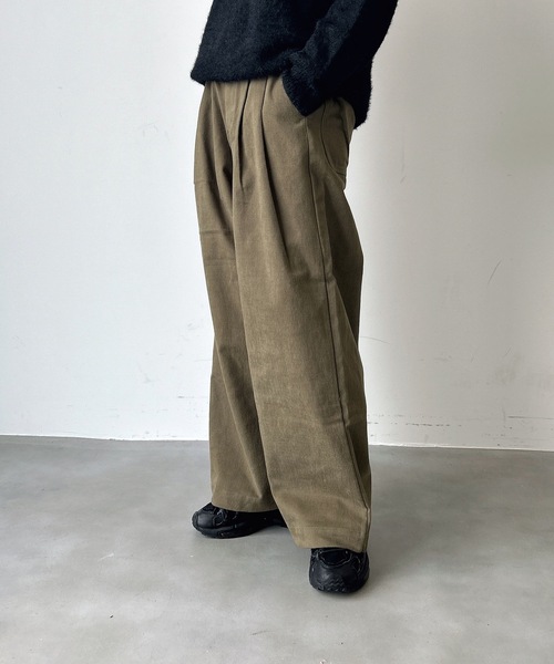 UNDERSTATEMENTs(アンダーステイトメント)の「【ユニセックス】2タック起毛チノワイドパンツ(チノパンツ・メンズ・オフホワイト/カーキ・MEDIUM/SMALL)」の17枚目の写真