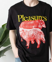 PLEASURES | PLEASURES/プレジャーズ WET DOGS TEE BLACK 半袖Tシャツ カットソー クルーネック(Tシャツ/カットソー)