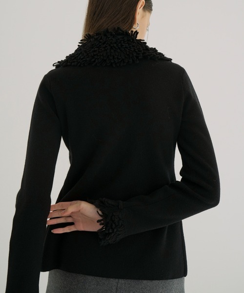FRINGE TIGHT KNIT TOPS ベージュ FRINGE TIGHT KNIT TOPS ベージュ