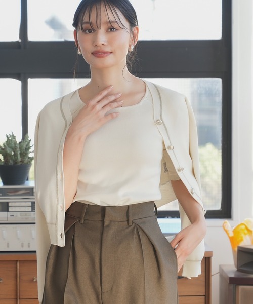 ラメラインカーディガンアンサンブル（アンサンブル）｜TRUDEA（トルディア）