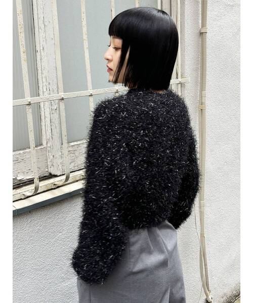 MURUA（ムルーア）の「フェザーチョーカーニット（ニット/セーター・レディース・ブラック/アイボリー/ボルドー/ブルー・FREE）」の7枚目の写真