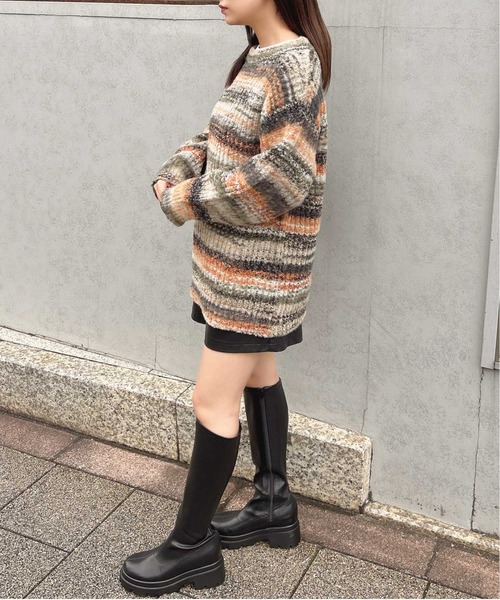 INGNI（イング）の「畦グラデーションシャギーニット（ニット/セーター・レディース・マスタード/ブルー/オレンジ・M）」の18枚目の写真