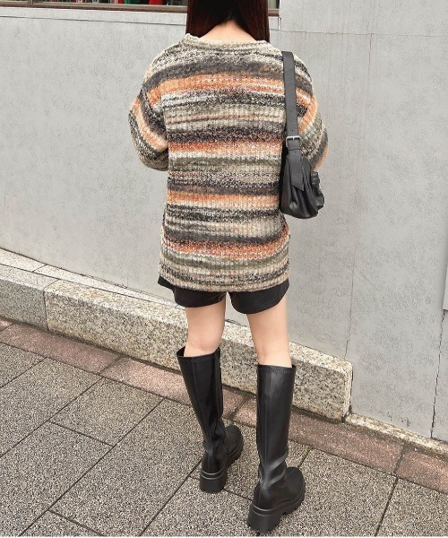 INGNI（イング）の「畦グラデーションシャギーニット（ニット/セーター・レディース・マスタード/ブルー/オレンジ・M）」の19枚目の写真