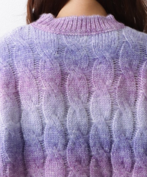 セール】ラウンドネック ショート丈 グラデーション 配色 リブ