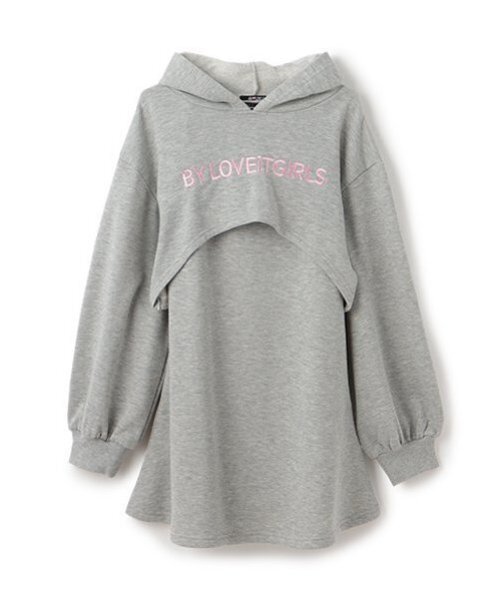 by LOVEiT（バイラビット）の「パーカーつきワンピース（ワンピース・キッズ・グレー/ブルー/オフホワイト・160cm/150cm/140cm/130cm/120cm）」の2枚目の写真