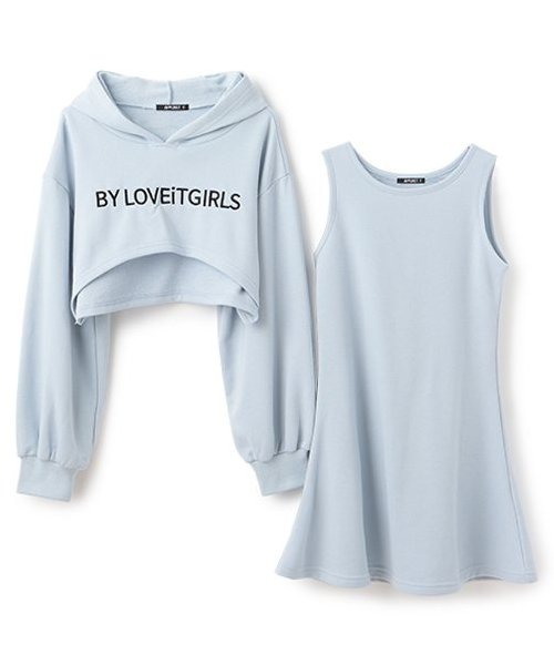 by LOVEiT（バイラビット）の「パーカーつきワンピース（ワンピース・キッズ・グレー/ブルー/オフホワイト・160cm/150cm/140cm/130cm/120cm）」の5枚目の写真