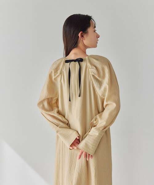 EMMEL REFINES（エメルリファインズ）の「＜EMMEL REFINES＞EM バックリボン パフショルダー ワンピース（ワンピース・レディース・ライム/ベージュ・M/S）」の19枚目の写真